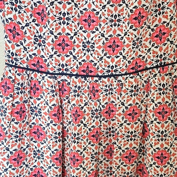 J. Crew Pink California Poppy Silk Medallion Dress Spring Retro 70s - Size 6 - Picture 3 of 12